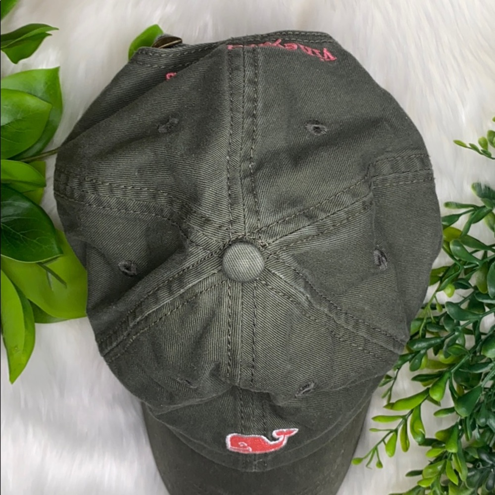 EUC: Vineyard Vines Hunter Green/Pink Whale Hat - Picture 3 of 6